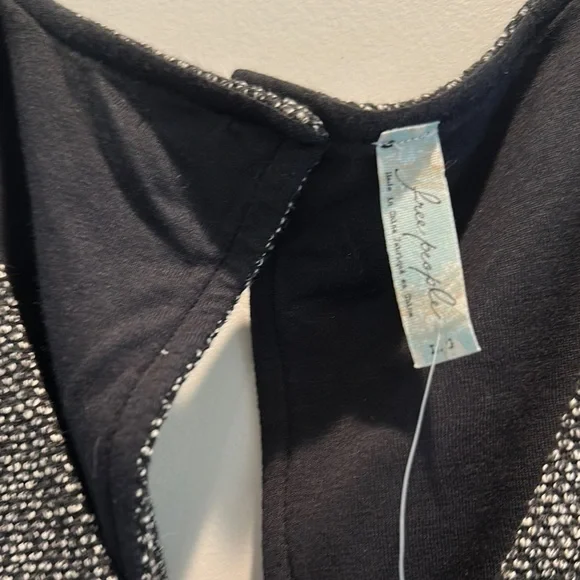 Free People Black and Gray Textured Dress - Picture 3 of 5